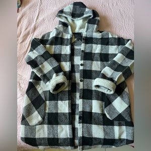 RD Style plaid shacket with fur